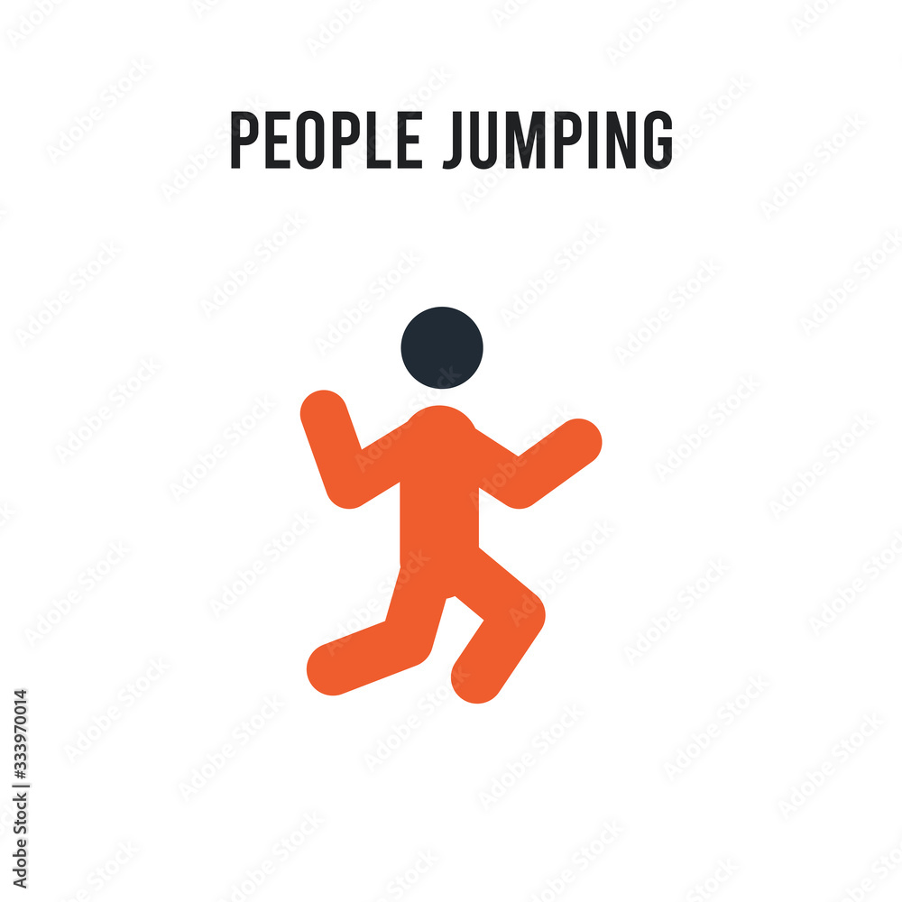 People Jumping vector icon on white background. Red and black colored People Jumping icon. Simple element illustration sign symbol EPS People Jumping vector icon on white background. Red and black colored People Jumping icon. Simple element illustration sign symbol EPS