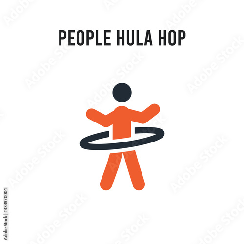 People Hula hop vector icon on white background. Red and black colored People Hula hop icon. Simple element illustration sign symbol EPS