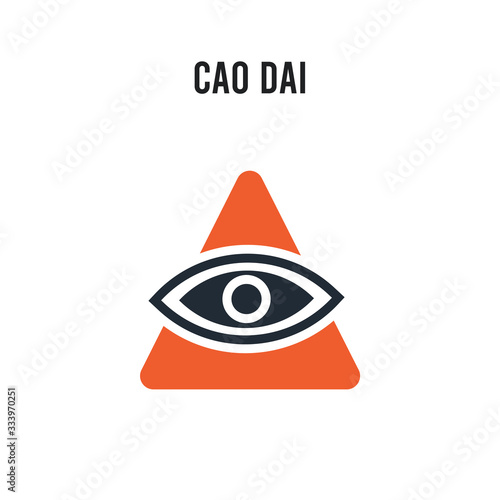 Cao dai vector icon on white background. Red and black colored Cao dai icon. Simple element illustration sign symbol EPS