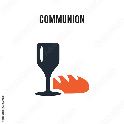 Communion vector icon on white background. Red and black colored Communion icon. Simple element illustration sign symbol EPS