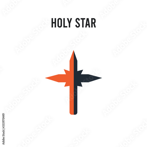 Holy star vector icon on white background. Red and black colored Holy star icon. Simple element illustration sign symbol EPS