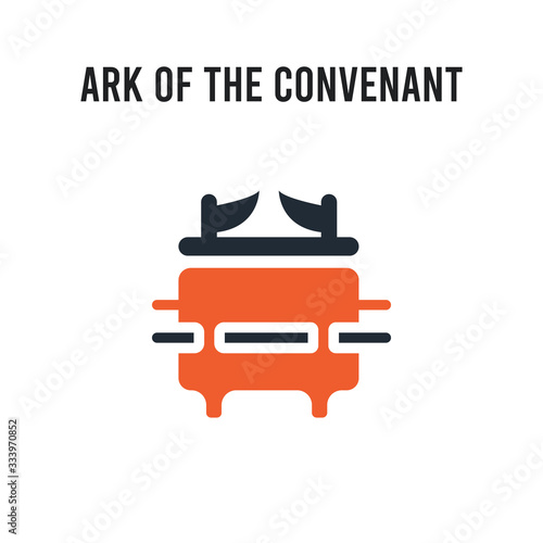 Ark of the Convenant vector icon on white background. Red and black colored Ark of the Convenant icon. Simple element illustration sign symbol EPS