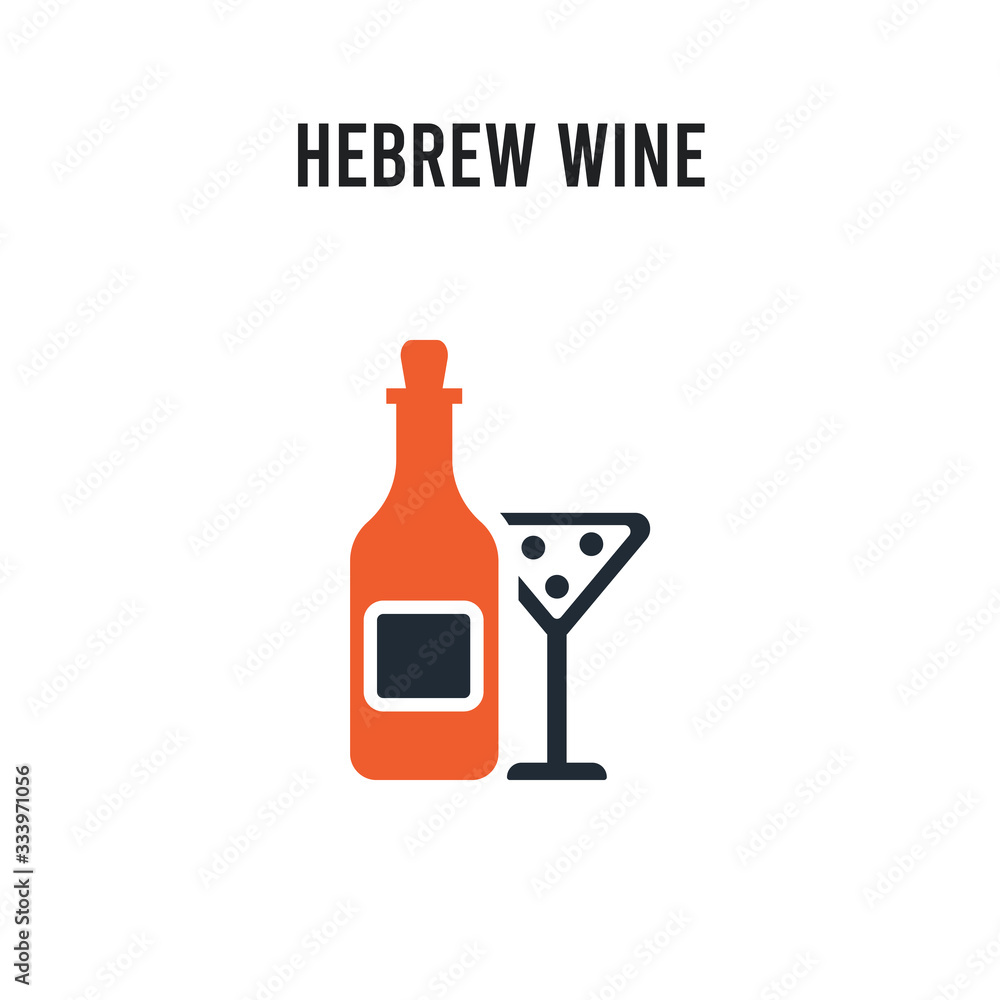 Hebrew Wine vector icon on white background. Red and black colored Hebrew Wine icon. Simple element illustration sign symbol EPS Hebrew Wine vector icon on white background. Red and black colored Hebrew Wine icon. Simple element illustration sign symbol EPS