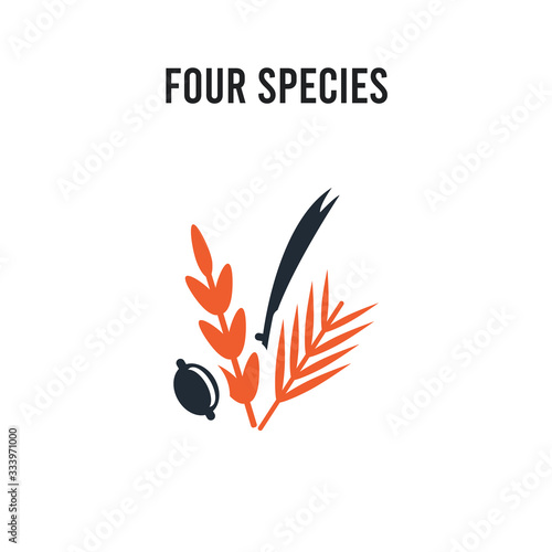 Four Species vector icon on white background. Red and black colored Four Species icon. Simple element illustration sign symbol EPS