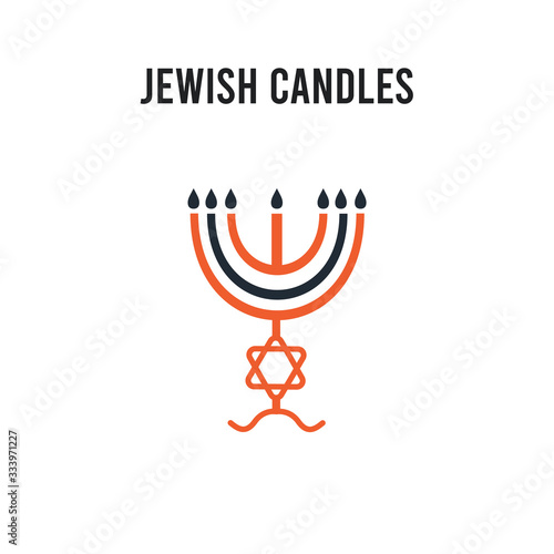 Jewish Candles vector icon on white background. Red and black colored Jewish Candles icon. Simple element illustration sign symbol EPS