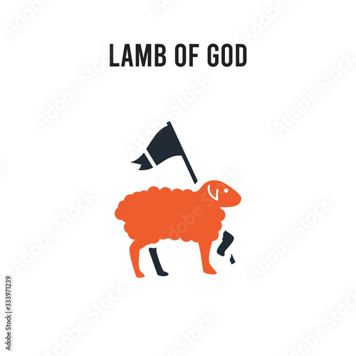 Lamb of God vector icon on white background. Red and black colored Lamb of God icon. Simple element illustration sign symbol EPS
