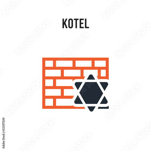 Kotel vector icon on white background. Red and black colored Kotel icon. Simple element illustration sign symbol EPS
