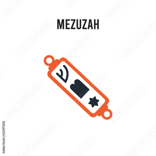 Mezuzah vector icon on white background. Red and black colored Mezuzah icon. Simple element illustration sign symbol EPS