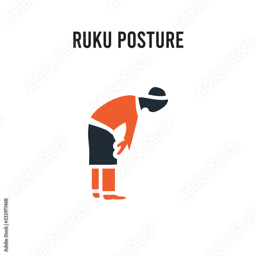 Ruku Posture vector icon on white background. Red and black colored Ruku Posture icon. Simple element illustration sign symbol EPS