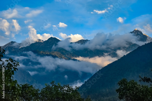 clouds over mountains