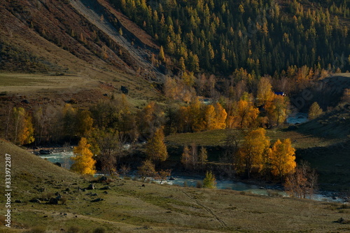 Russia. mountain Altai. Chuya river in Kosh-Agach district along the Chuya tract.