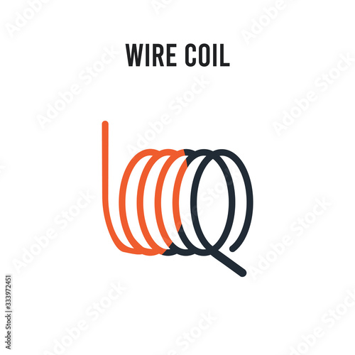 wire coil vector icon on white background. Red and black colored wire coil icon. Simple element illustration sign symbol EPS