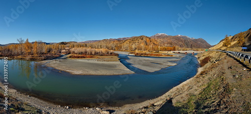 Russia. mountain Altai. Chuya river in Kosh-Agach district along the Chuya tract.