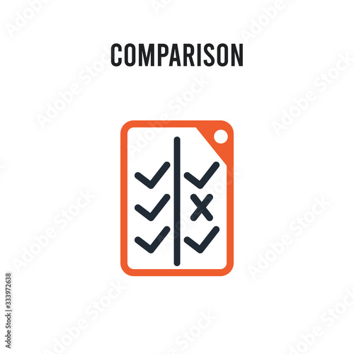 Comparison vector icon on white background. Red and black colored Comparison icon. Simple element illustration sign symbol EPS