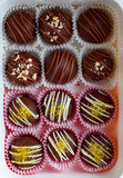 Chocolate ball candies in paper cups