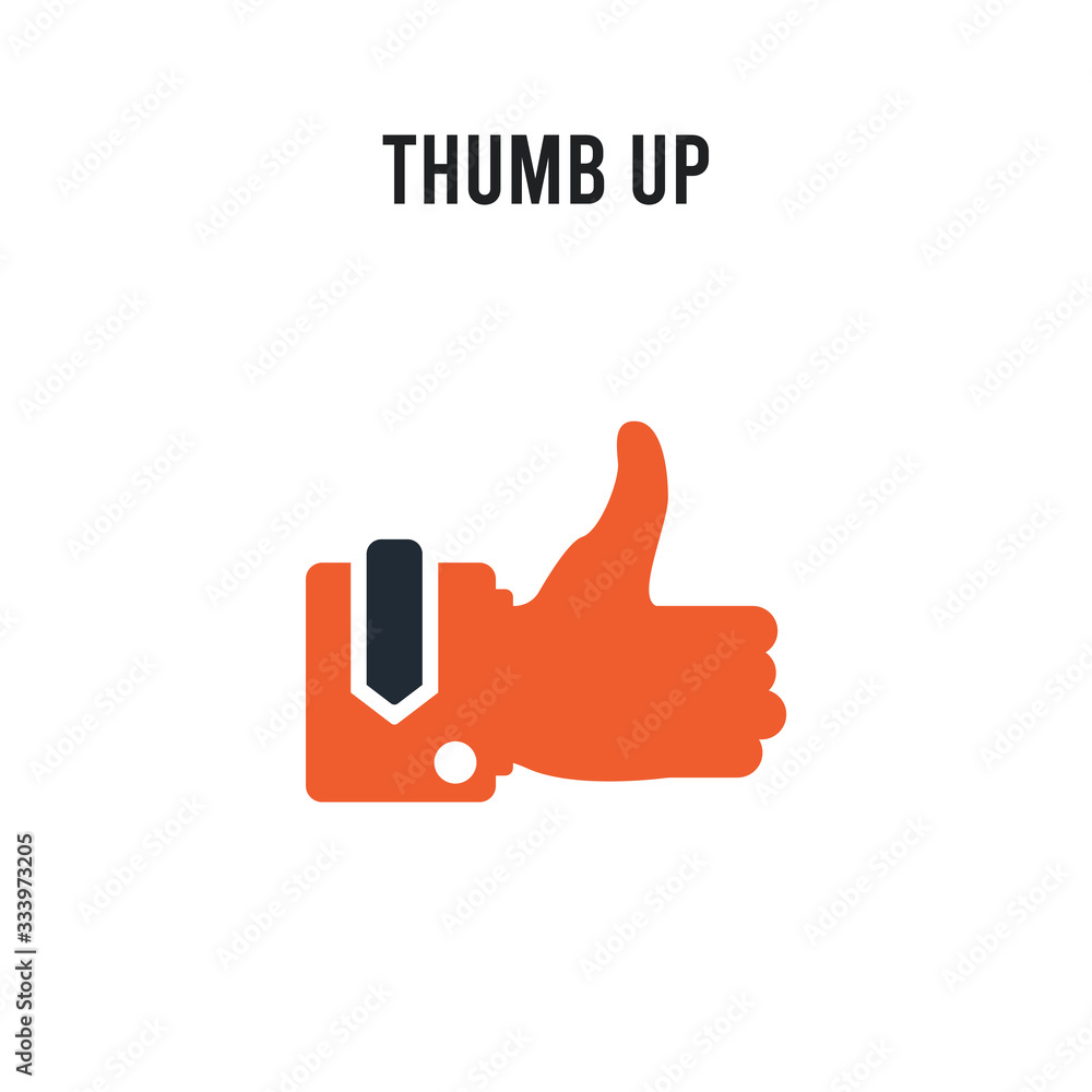 Thumb up vector icon on white background. Red and black colored Thumb up icon. Simple element illustration sign symbol EPS