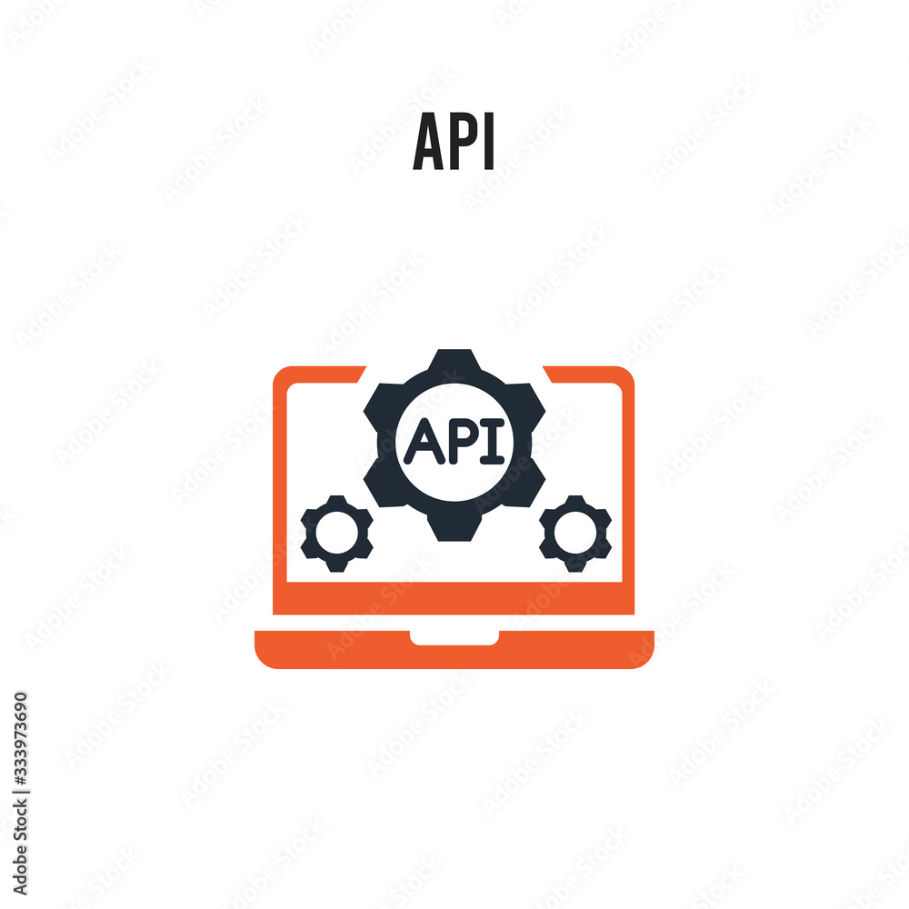 API vector icon on white background. Red and black colored API icon. Simple element illustration sign symbol EPS API vector icon on white background. Red and black colored API icon. Simple element illustration sign symbol EPS