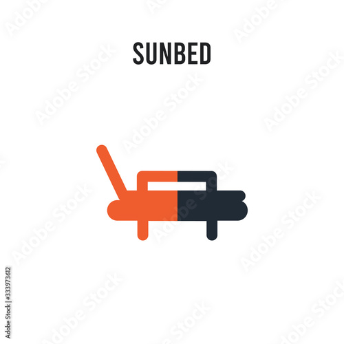 Sunbed vector icon on white background. Red and black colored Sunbed icon. Simple element illustration sign symbol EPS