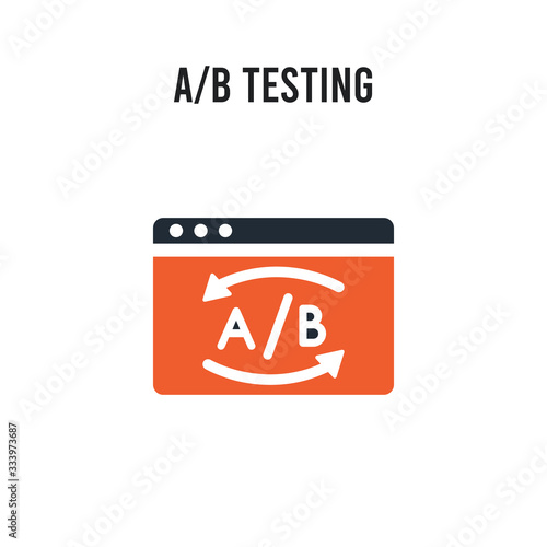 A/B Testing vector icon on white background. Red and black colored A/B Testing icon. Simple element illustration sign symbol EPS