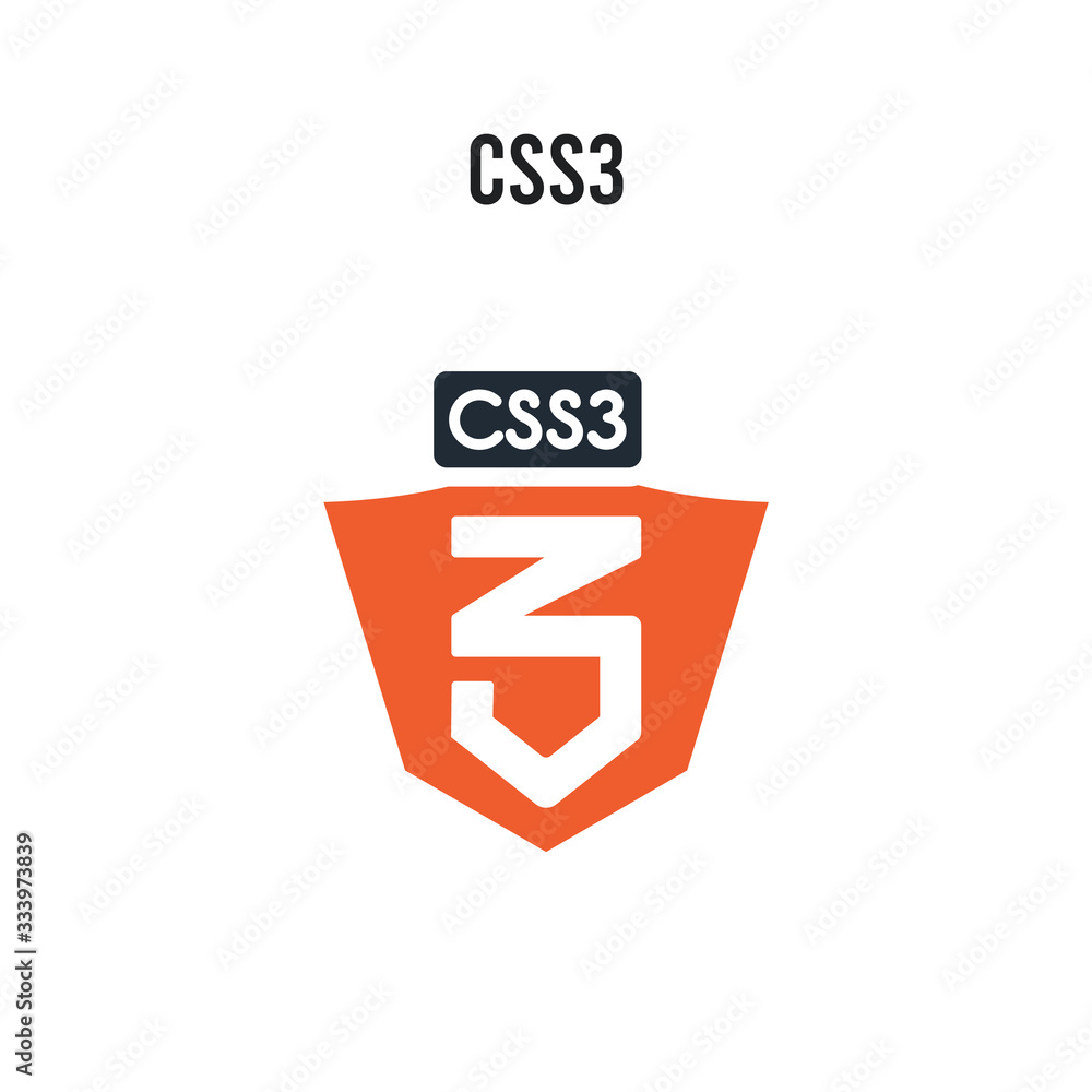 CSS3 vector icon on white background. Red and black colored CSS3 icon. Simple element illustration sign symbol EPS CSS3 vector icon on white background. Red and black colored CSS3 icon. Simple element illustration sign symbol EPS