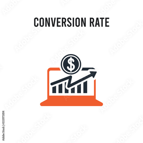 Conversion rate optimization vector icon on white background. Red and black colored Conversion rate optimization icon. Simple element illustration sign symbol EPS