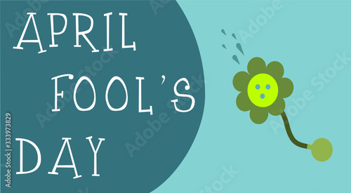April fool greetings. Fools day illustration. 1st april concept design with typography .	
