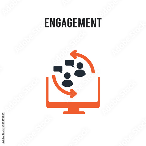 Fototapeta Naklejka Na Ścianę i Meble -  Engagement vector icon on white background. Red and black colored Engagement icon. Simple element illustration sign symbol EPS