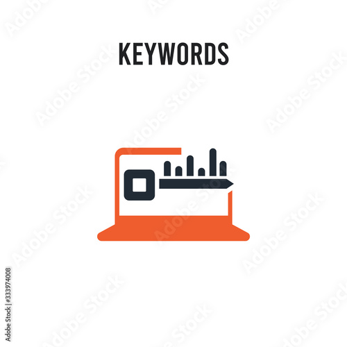 Keywords vector icon on white background. Red and black colored Keywords icon. Simple element illustration sign symbol EPS