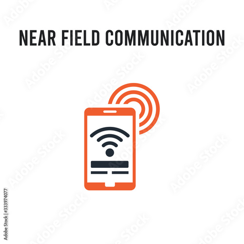 Near Field Communication vector icon on white background. Red and black colored Near Field Communication icon. Simple element illustration sign symbol EPS