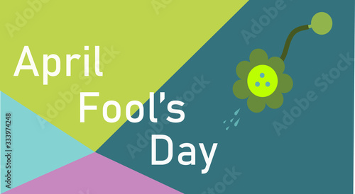 April fool greetings. Fools day illustration. 1st april concept design with typography .	
