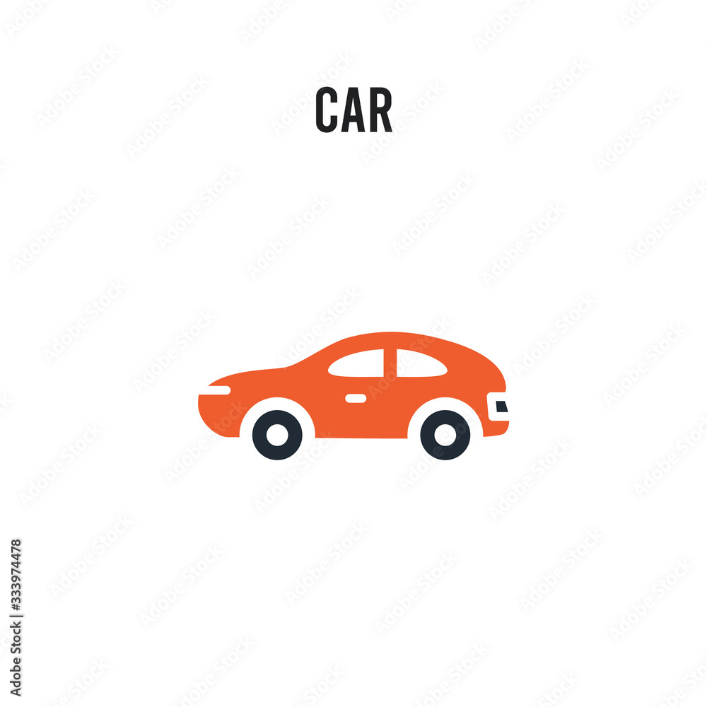 Car vector icon on white background. Red and black colored Car icon. Simple element illustration sign symbol EPS Car vector icon on white background. Red and black colored Car icon. Simple element illustration sign symbol EPS