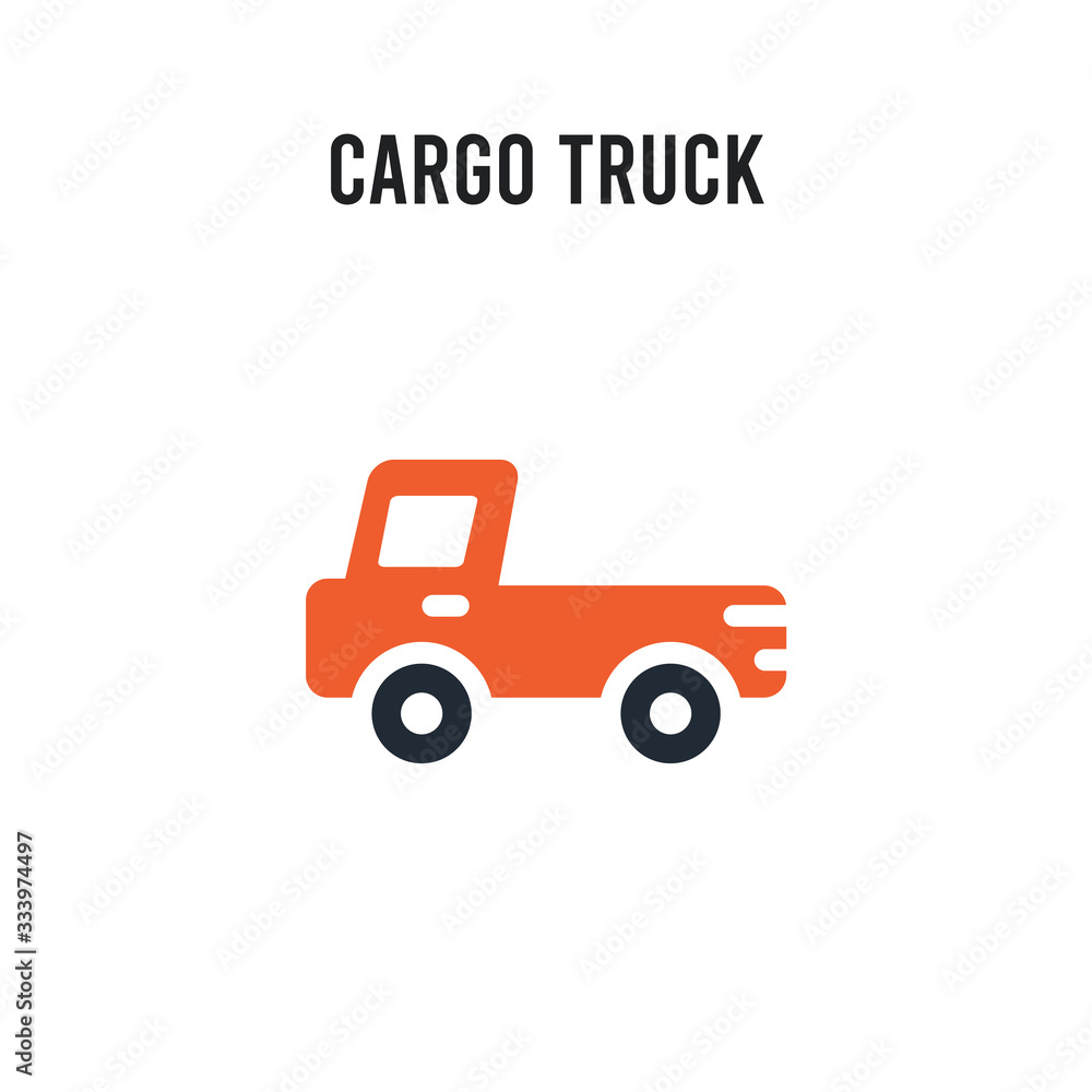 Cargo truck vector icon on white background. Red and black colored Cargo truck icon. Simple element illustration sign symbol EPS Cargo truck vector icon on white background. Red and black colored Cargo truck icon. Simple element illustration sign symbol EPS