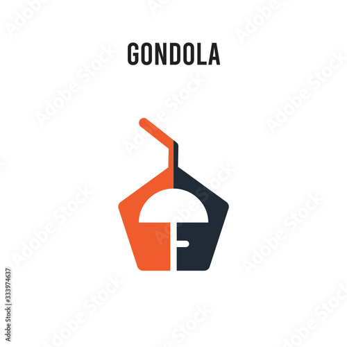 gondola vector icon on white background. Red and black colored gondola icon. Simple element illustration sign symbol EPS