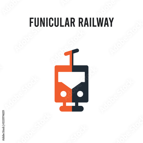 funicular railway vector icon on white background. Red and black colored funicular railway icon. Simple element illustration sign symbol EPS