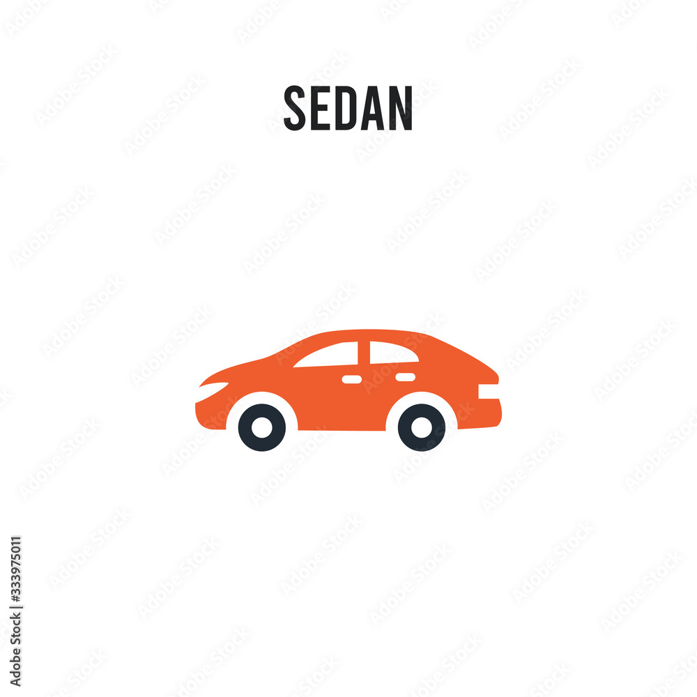 Sedan vector icon on white background. Red and black colored Sedan icon. Simple element illustration sign symbol EPS Sedan vector icon on white background. Red and black colored Sedan icon. Simple element illustration sign symbol EPS