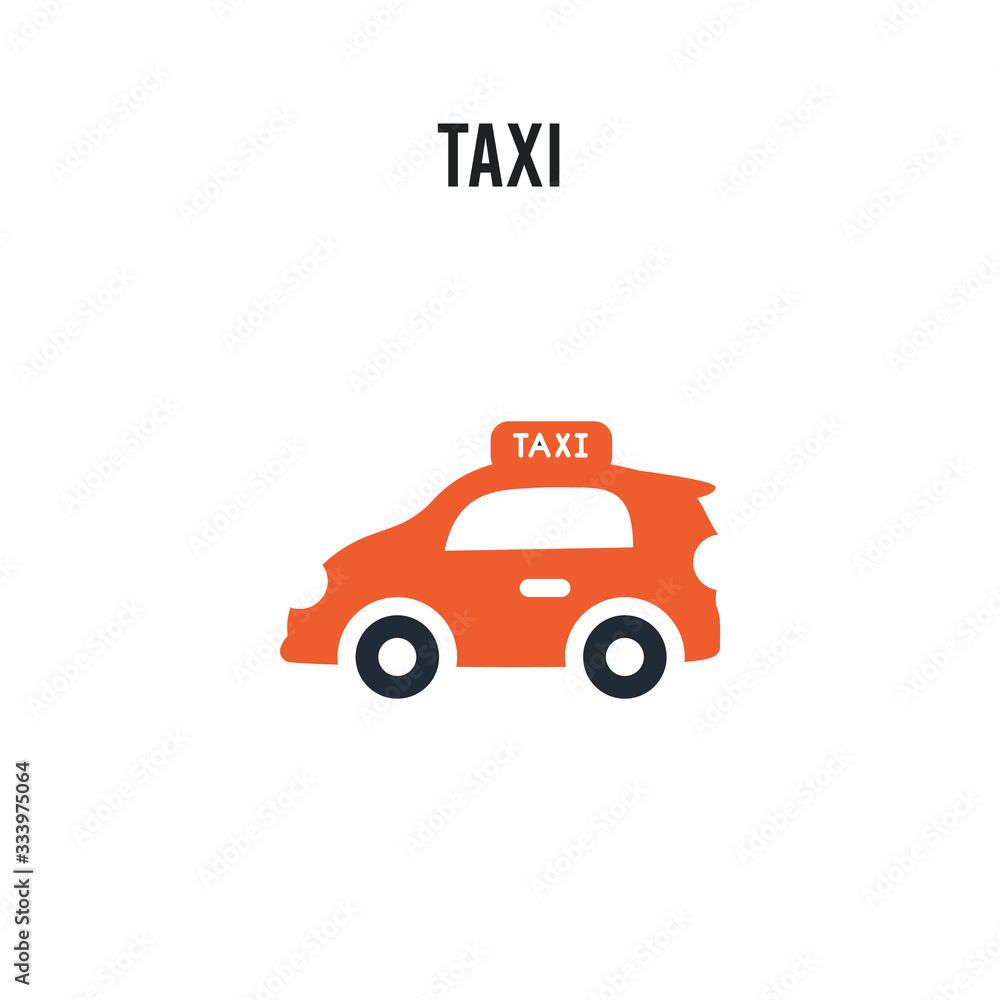 Taxi vector icon on white background. Red and black colored Taxi icon. Simple element illustration sign symbol EPS