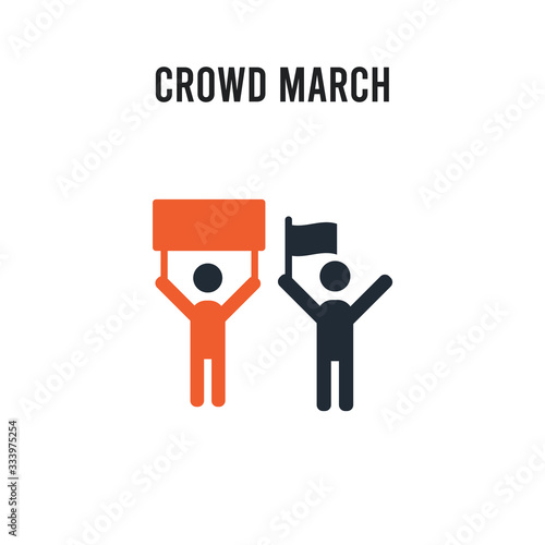 crowd March vector icon on white background. Red and black colored crowd March icon. Simple element illustration sign symbol EPS