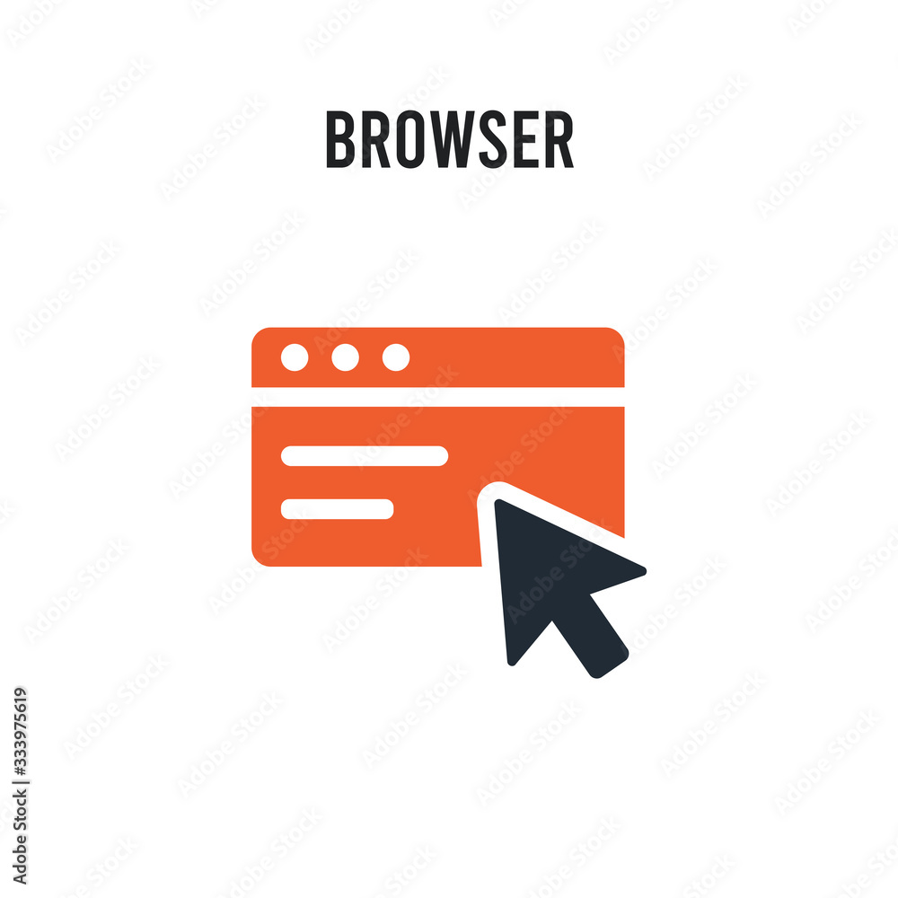 Browser vector icon on white background. Red and black colored Browser icon. Simple element illustration sign symbol EPS Browser vector icon on white background. Red and black colored Browser icon. Simple element illustration sign symbol EPS