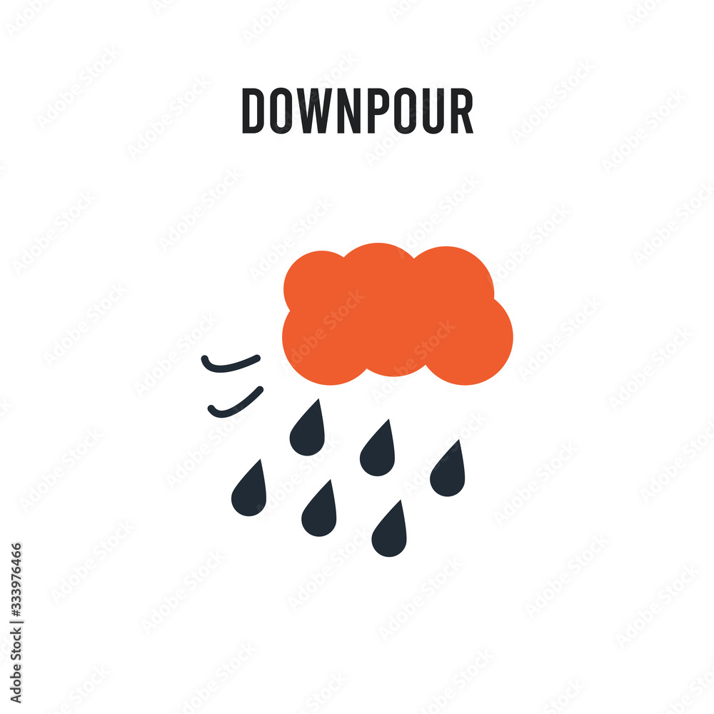 Downpour vector icon on white background. Red and black colored Downpour icon. Simple element illustration sign symbol EPS Downpour vector icon on white background. Red and black colored Downpour icon. Simple element illustration sign symbol EPS