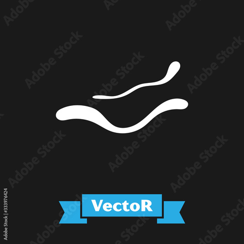 White Ebola virus disease icon isolated on black background. Vector Illustration