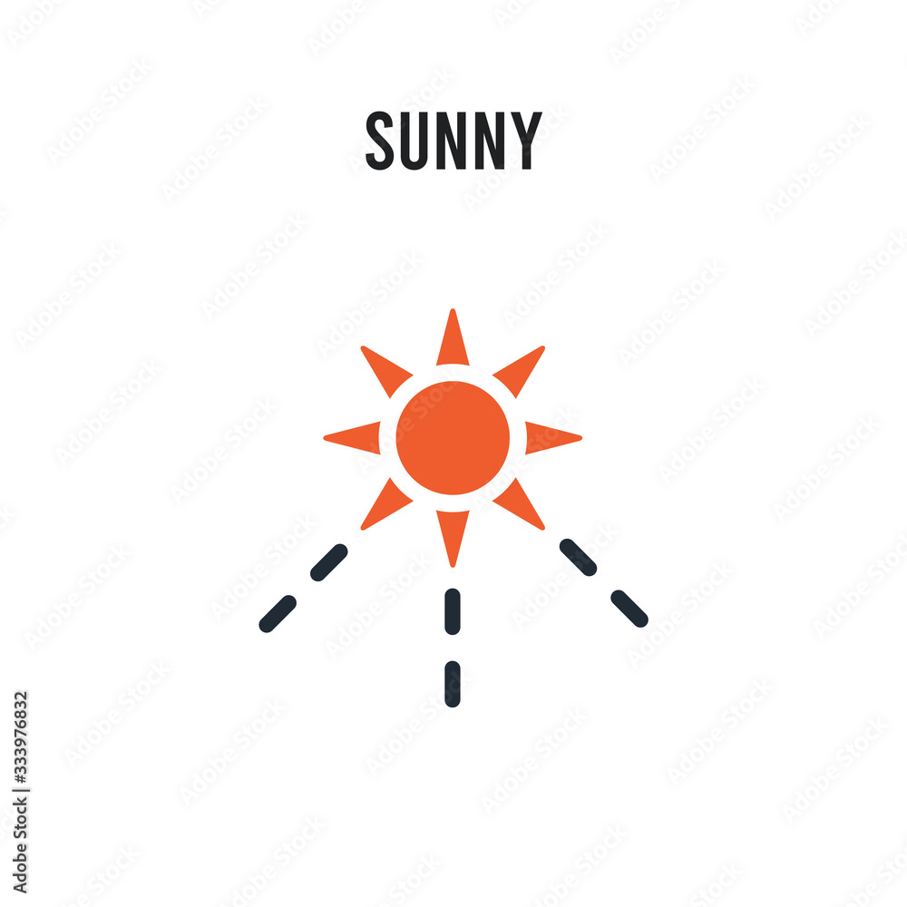 Sunny vector icon on white background. Red and black colored Sunny icon. Simple element illustration sign symbol EPS Sunny vector icon on white background. Red and black colored Sunny icon. Simple element illustration sign symbol EPS