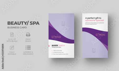 Beauty Salon Business Card Template | Spa Salon Business Card