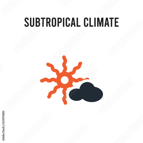subtropical climate vector icon on white background. Red and black colored subtropical climate icon. Simple element illustration sign symbol EPS