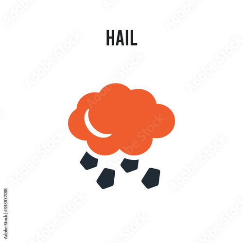 Hail vector icon on white background. Red and black colored Hail icon. Simple element illustration sign symbol EPS