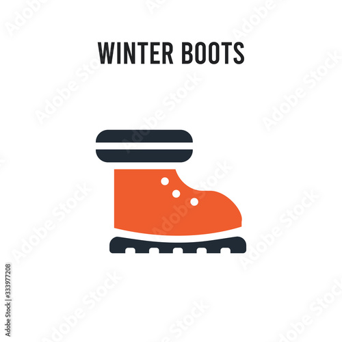 winter Boots vector icon on white background. Red and black colored winter Boots icon. Simple element illustration sign symbol EPS