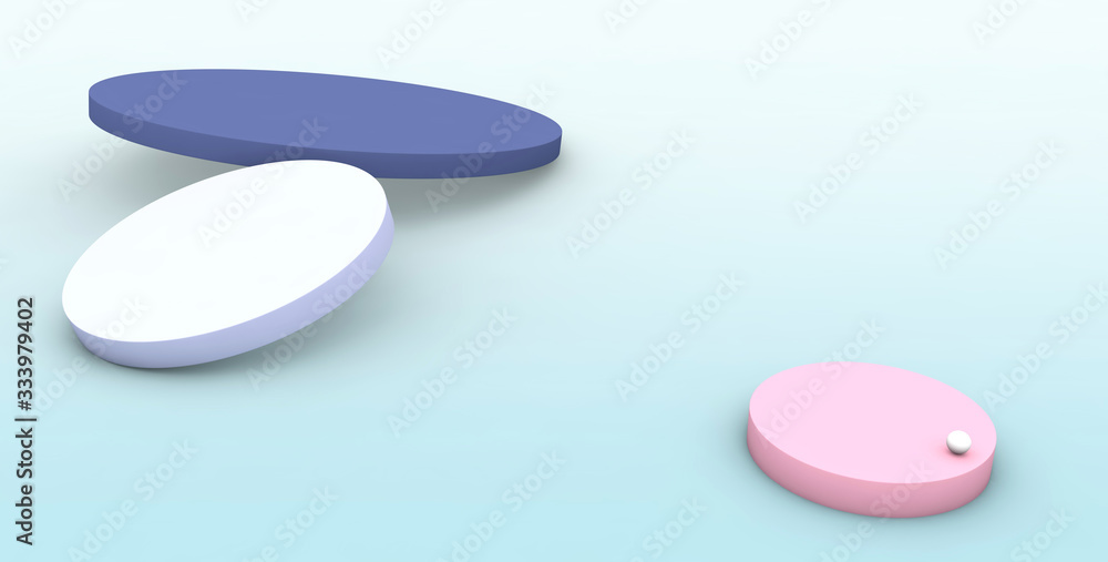 Abstract background of 3D circular plates. Modern minimal design of high resolution 3D render. Abstract background of 3D circular plates. Modern minimal design of high resolution 3D render.