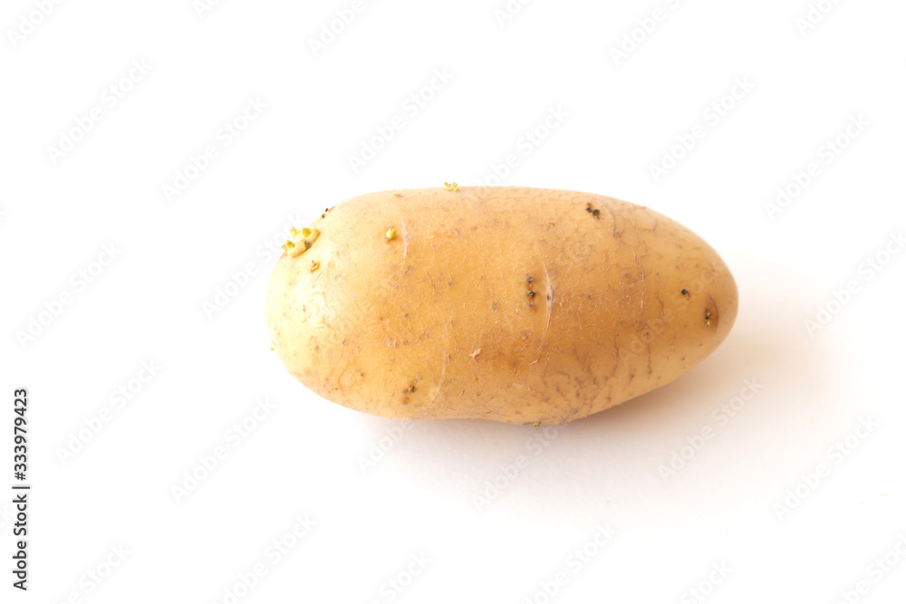 Close up potatoes isolated on white background Close up potatoes isolated on white background