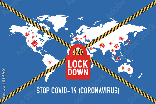 Covid-19 lockdown for quarantine concept. Protect yourself and help prevent spreading the virus to others. Novel Coronavirus (2019-nCoV).