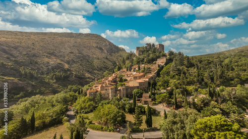 Castelnou is a commune in the Pyrénées-Orientales department in southern France one of the most beautiful walled villages of the country