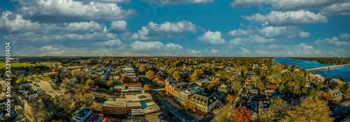 Aerial summer view of colonial Chestertown on the Chesapeake Bay in Maryland USA photo